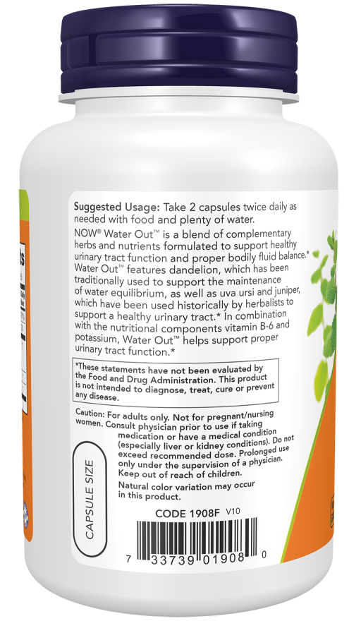 NOW Foods Water Out™ 100 Veg Capsules - Image 4