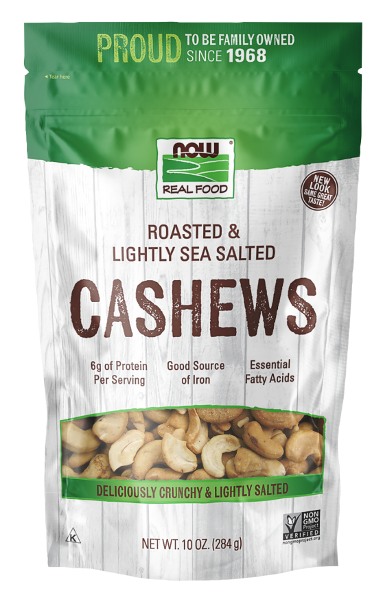 NOW FOODS Cashews Salted & Roasted 10oz. Bag