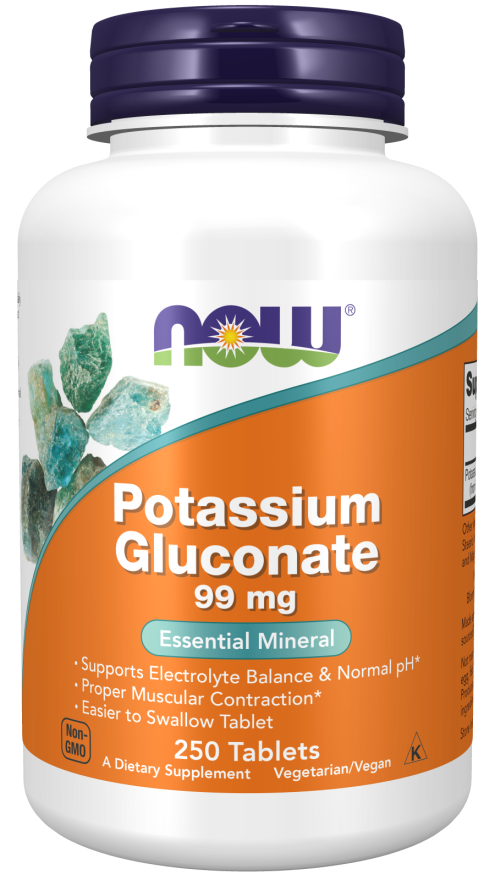 NOW Foods Potassium Gluconate 99mg 250 Tablets