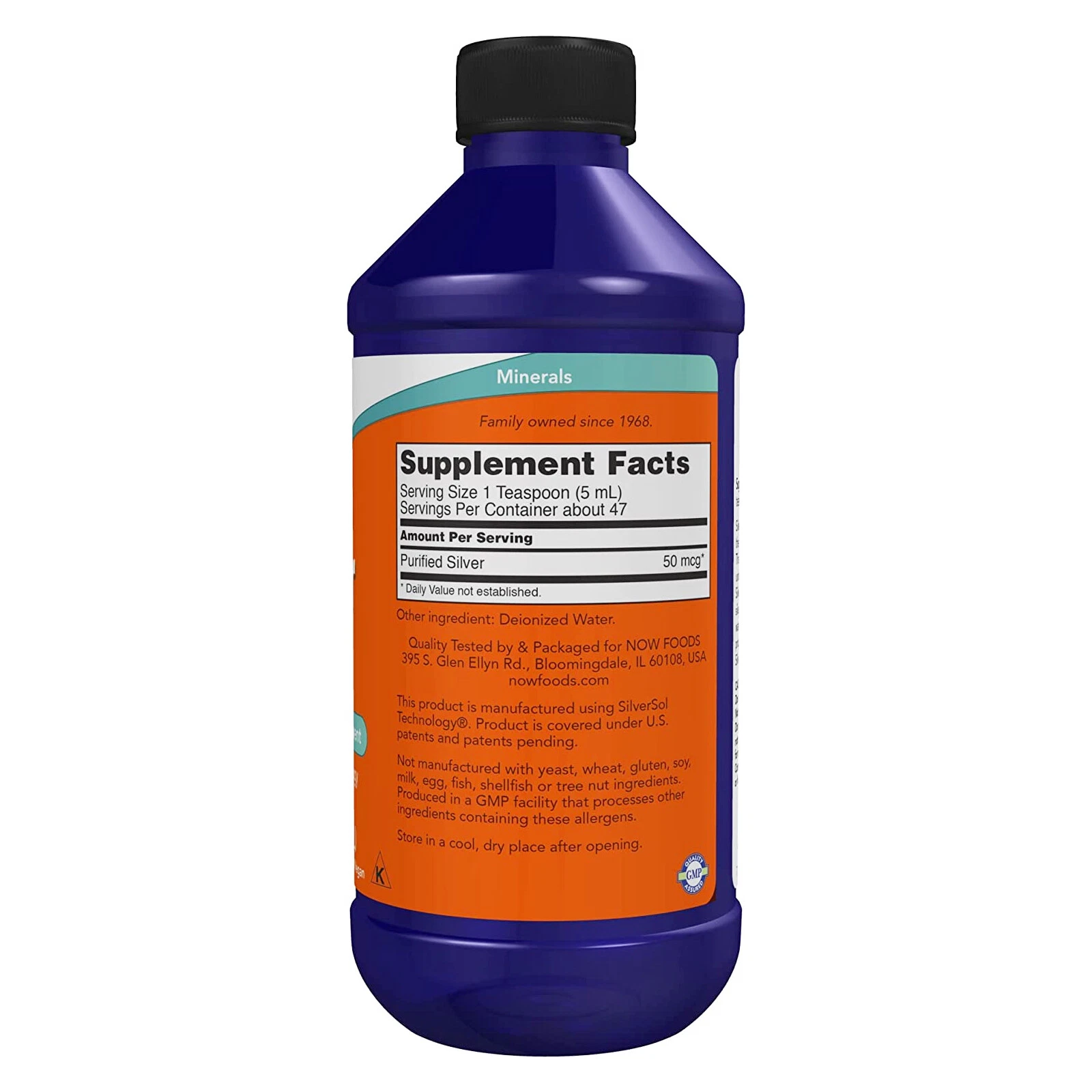 NOW Foods Silver Sol Liquid 8 oz. Bottle - Image 2