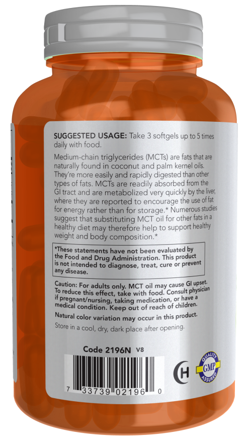NOW FOODS MCT OIL 1000mg 150 Softgels - Image 4