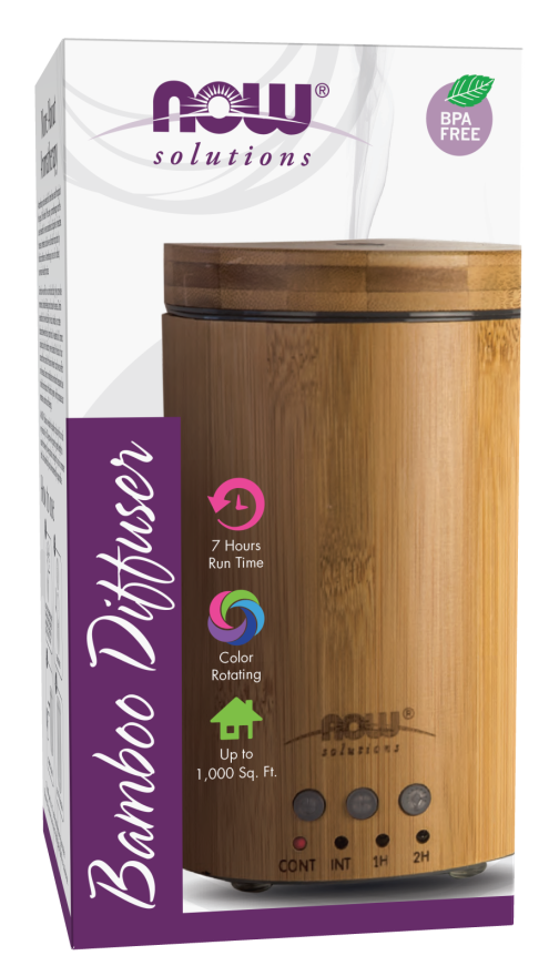 NOW Foods Ultrasonic Real Bamboo Oil Diffuser - Image 2