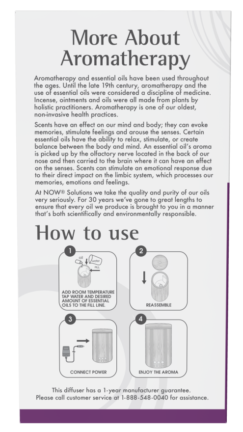 NOW Foods Ultrasonic Real Bamboo Oil Diffuser - Image 5