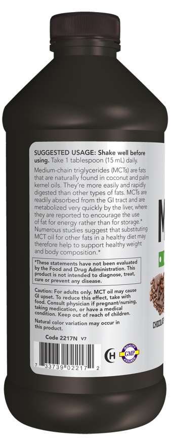 NOW Foods MCT Oil 16oz.- Vanilla Hazelnut or Chocolate Mocha - Image 3