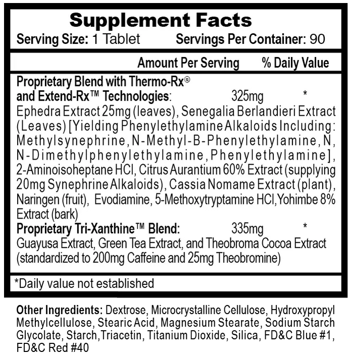 Hi-Tech Pharmaceuticals Lipodrene Hardcore 90 Tab Bottle Weight Loss - Image 2