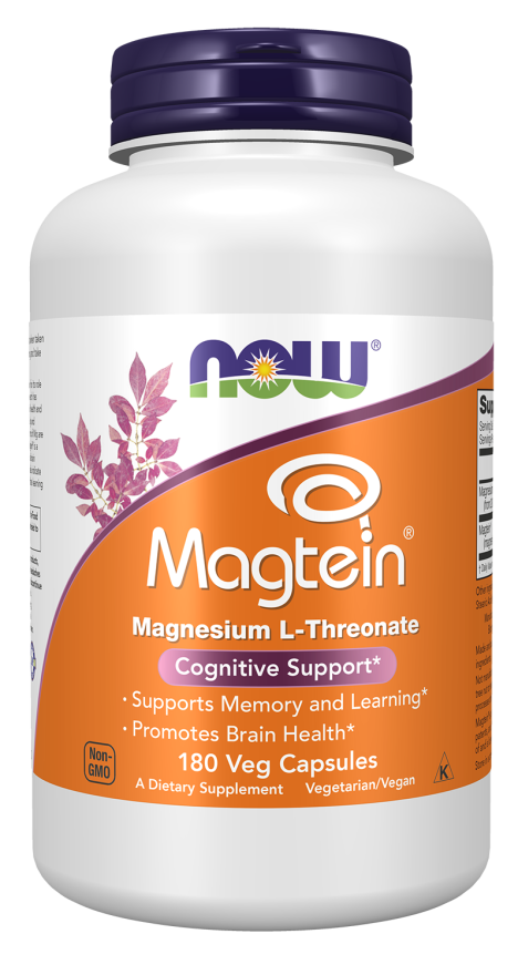 NOW Foods Magtein® 90 & 180 Veg Capsules - Image 2