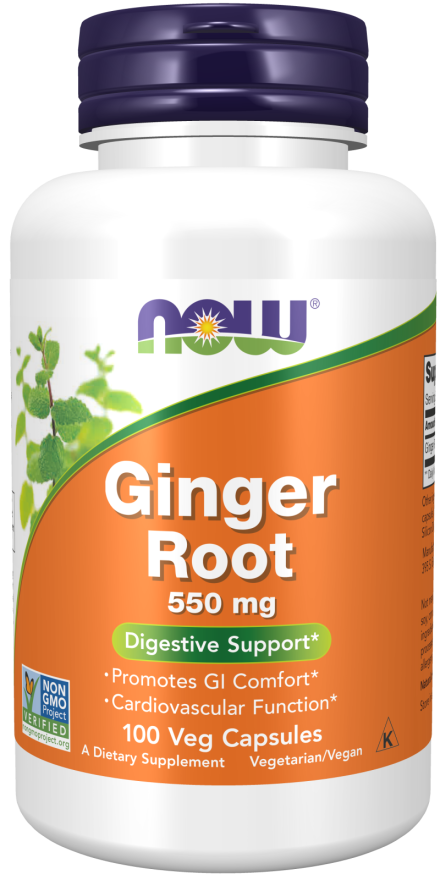 NOW Foods Ginger Root 550mg 100 Veg Capsules