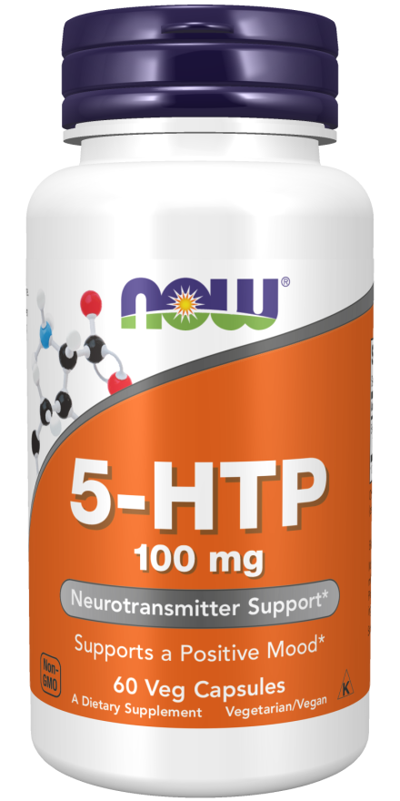 NOW Foods 5-HTP 100mg 60 VCaps & 120 VCaps - Image 2