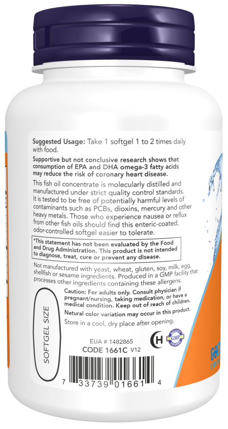 NOW Foods Ultra Omega-3 Fish Oil 90 Softgels - Image 2