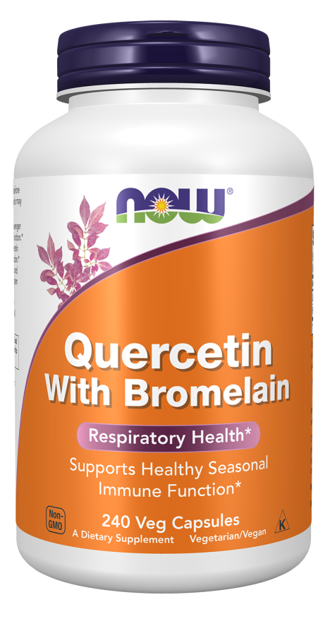NOW Foods Quercetin with Bromelain 120 & 240 Veg Capsules - Image 2