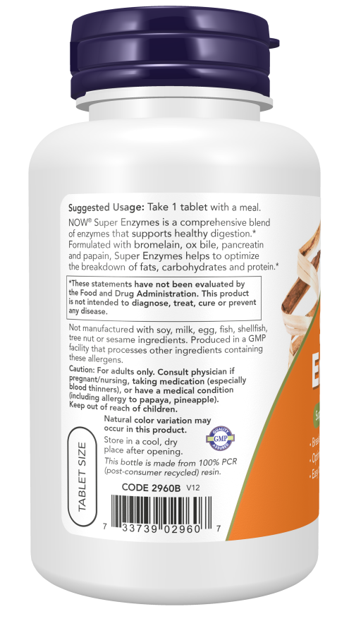 NOW Foods Super Enzymes 90 & 180 Tabs - Image 3
