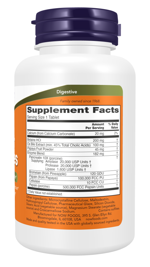 NOW Foods Super Enzymes 90 & 180 Tabs - Image 4