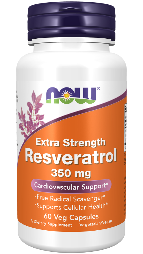 NOW Foods Resveratrol Extra Strength 350mg 60 Veg Capsules