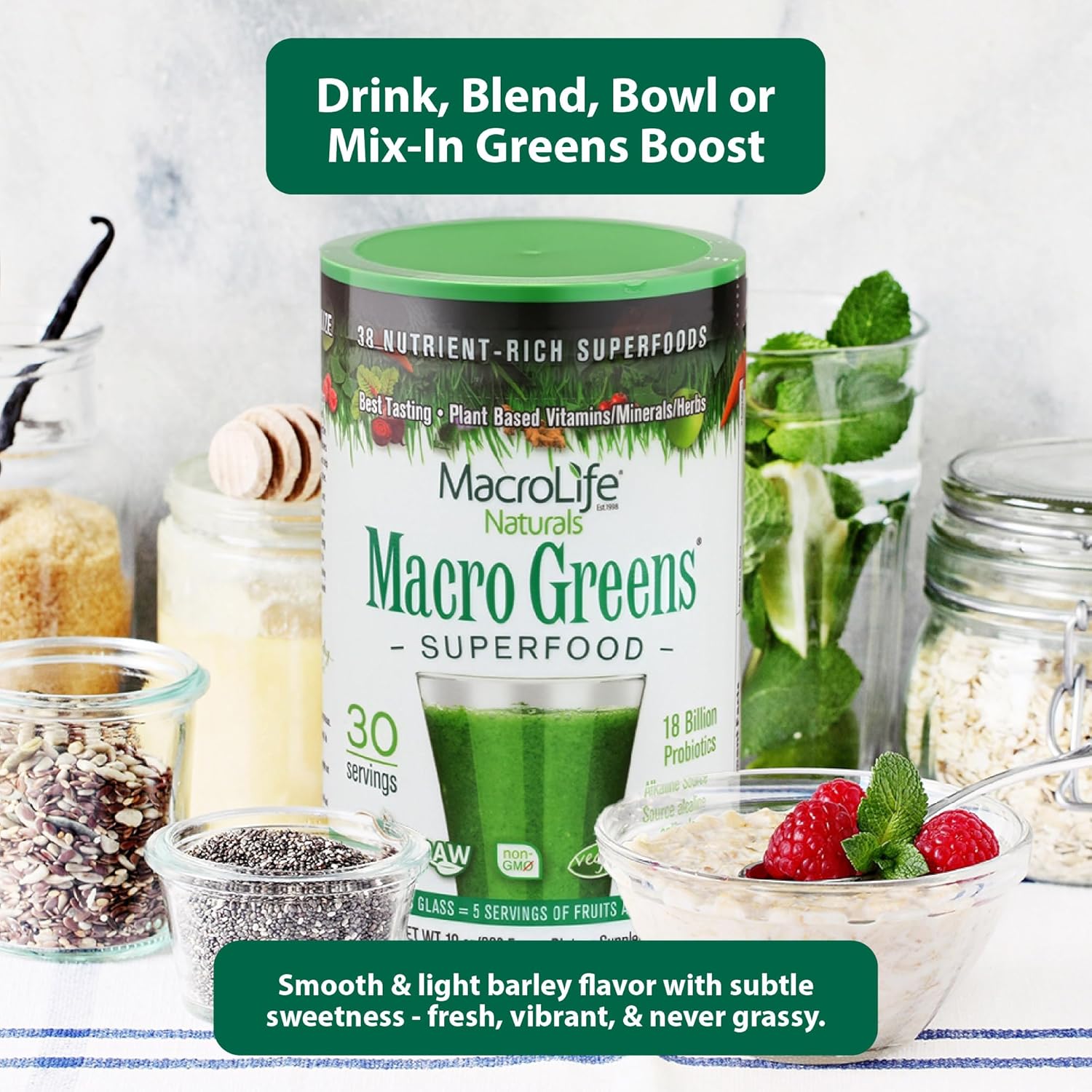 MacroLife Naturals Macro Greens - Superfood - 30 Servings - Image 2