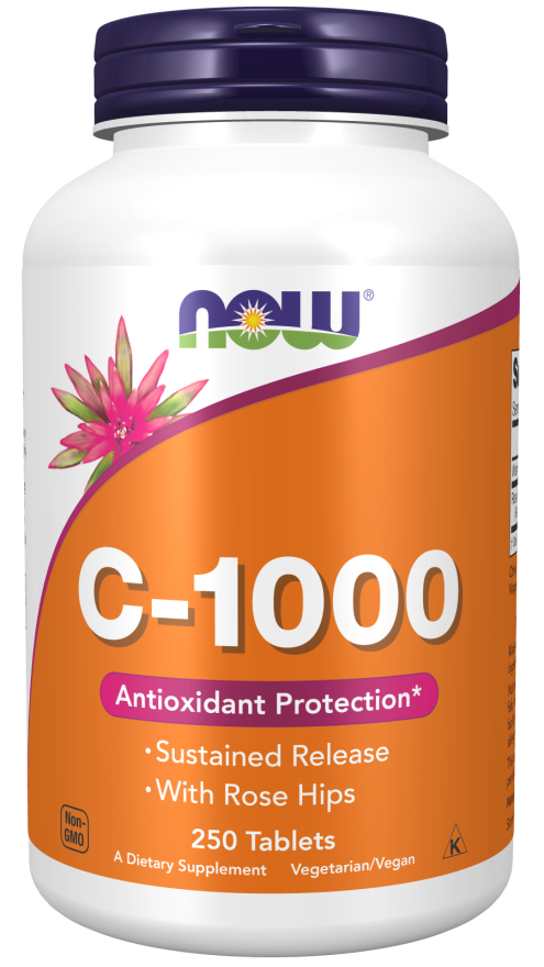 NOW Foods C-1000 Sustained Release with Rose Hips 250 Tablets