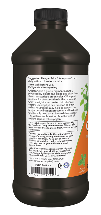 NOW Foods Chlorophyll Liquid 16oz. - Mint Flavor - Image 3