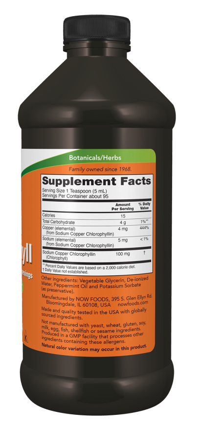 NOW Foods Chlorophyll Liquid 16oz. - Mint Flavor - Image 2