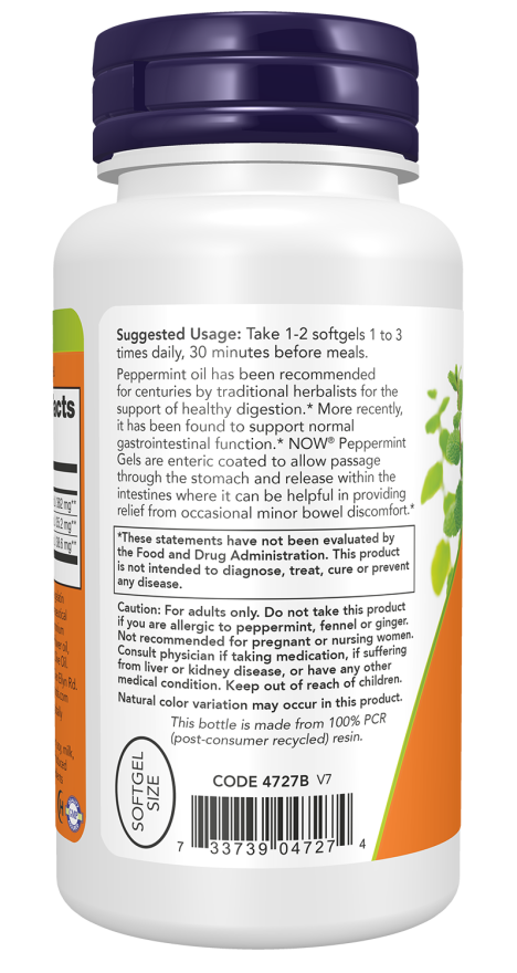 NOW Foods Peppermint Gels 90 Softgels - Image 2