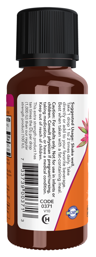 NOW Foods Liquid Vitamin D3, Extra Strength 1 fl oz. - Image 3
