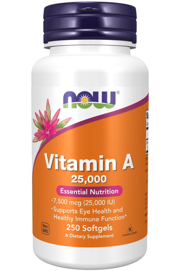 NOW Foods Vitamin A 25,000 250 Softgels