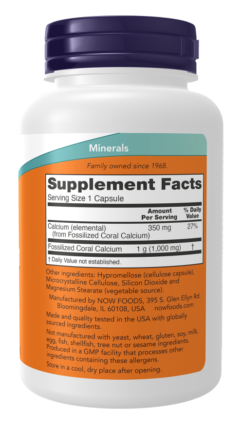 NOW Foods Coral Calcium 1000mg 250 Caps - Image 3
