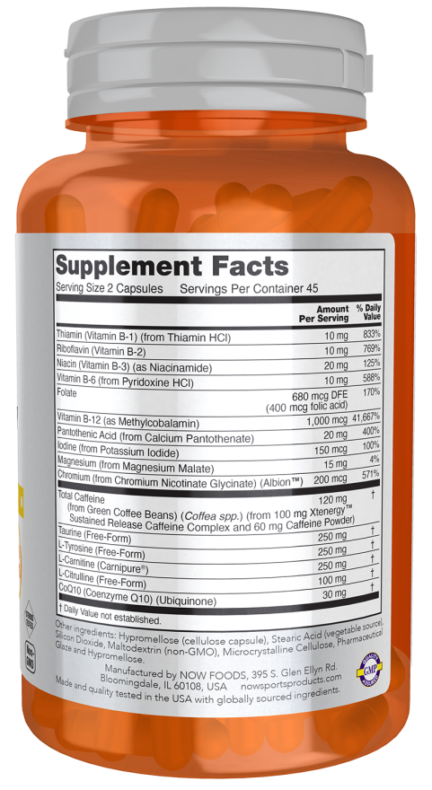 NOW Foods Sustained Energy 90 Veg Caps - Image 2