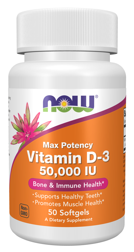 NOW Foods Vitamin D3 50,000 IU 50 Softgels