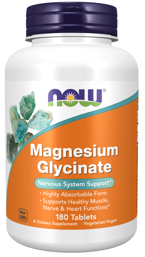 NOW Foods Magnesium Glycinate 90 & 180 Tablets
