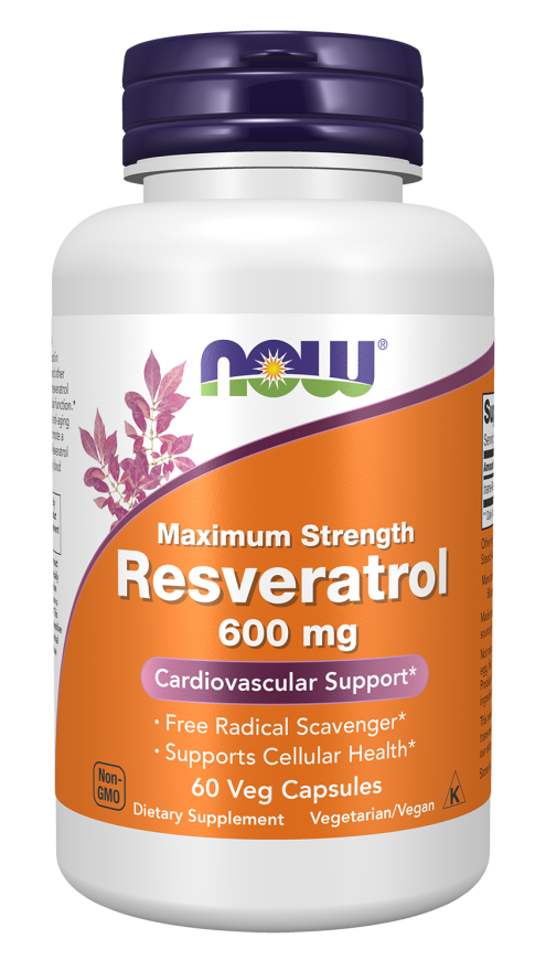 NOW Foods Resveratrol Maximum Strength 600 mg 60 Veg Capsules