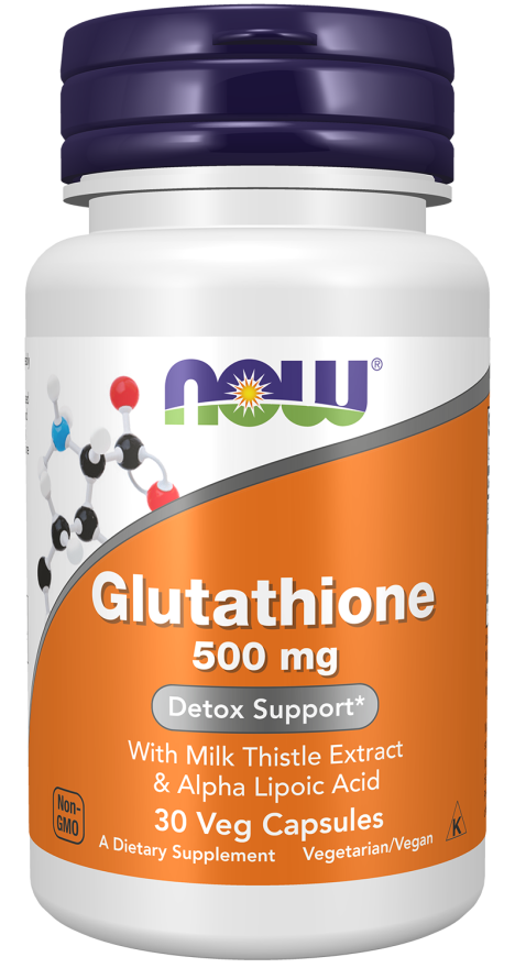 NOW Foods Glutathione 500mg 30 Caps, 60 Caps, or 120 Veg Caps