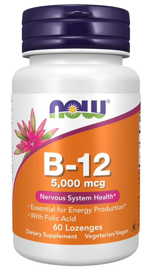 NOW Foods Vitamin B-12 5000mcg 60 Lozenges