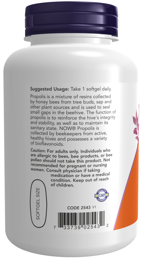 NOW Foods Propolis 2000 5:1 Extract 90 Softgels - Image 3