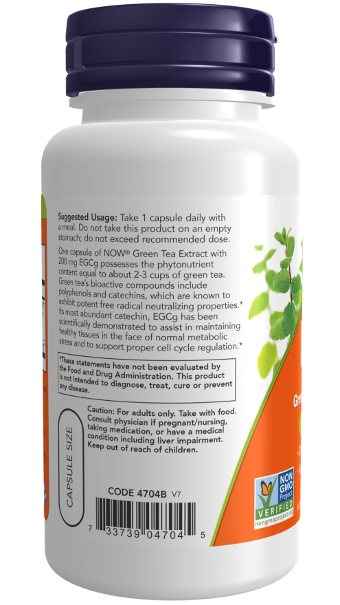 NOW Foods EGCg Green Tea Extract 400mg - 90 & 180 Veg Capsules - Image 3