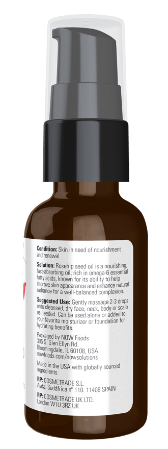 NOW Foods Rosehip Seed Oil 1oz & 4oz Bottles - Image 3