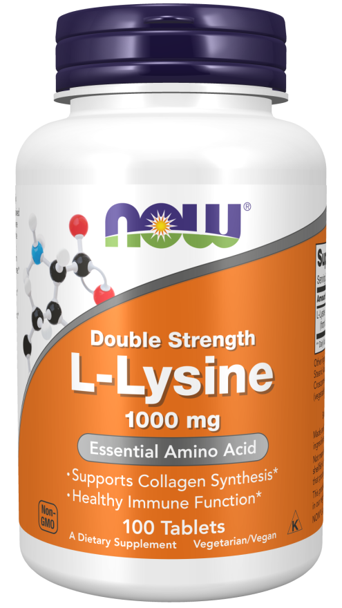 NOW Foods L-Lysine Double Strength 1000mg - 100 & 250 Tabs