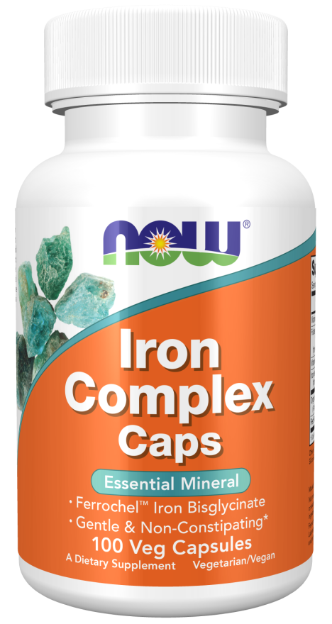 NOW Foods Iron Complex Caps 100 Veg Capsules