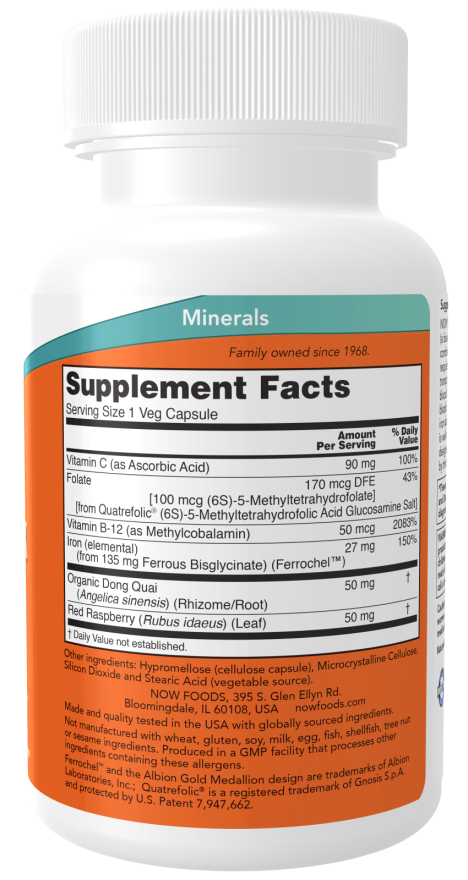NOW Foods Iron Complex Caps 100 Veg Capsules - Image 2