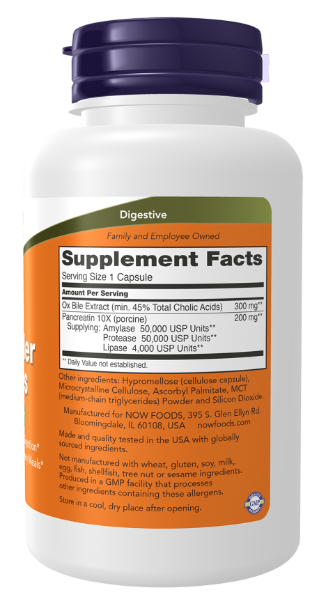 NOW Foods Gallbladder Enzymes 90 Capsules - Image 2