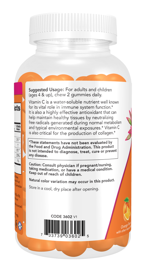 NOW Foods Vitamin C Gummies 90 Count - Image 4