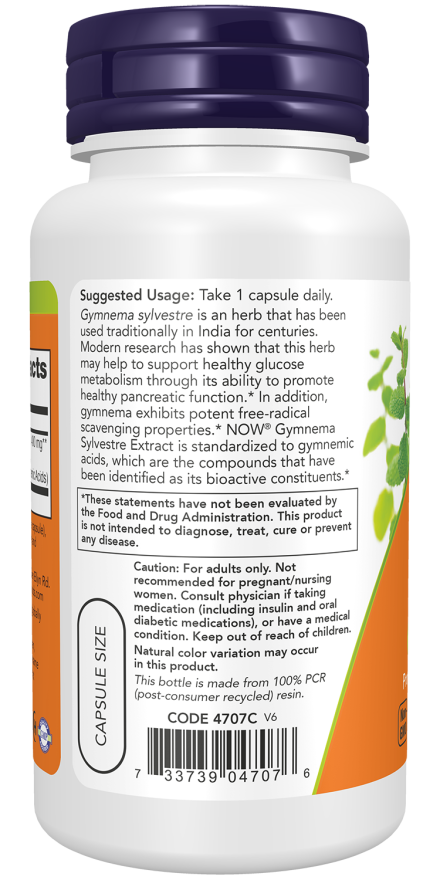 NOW Foods Gymnema Sylvestre Extract 90 Veg Caps - Image 4