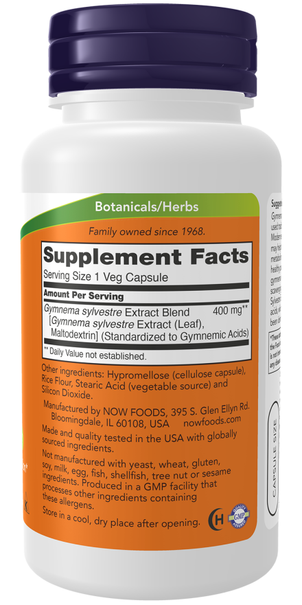 NOW Foods Gymnema Sylvestre Extract 90 Veg Caps - Image 2