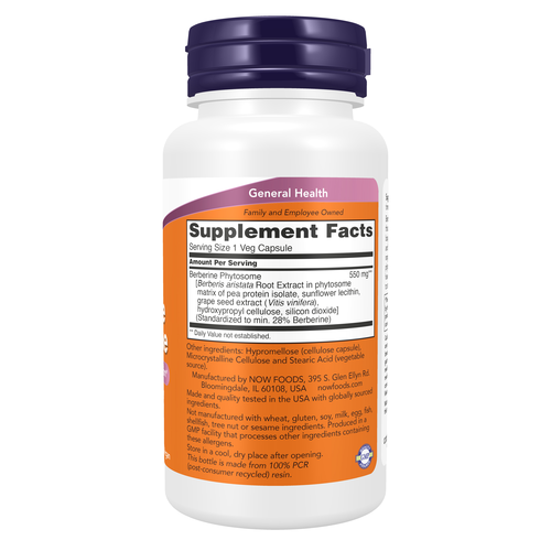 NOW Foods Berberine Phytosome 60 Veg Capsules - Image 3