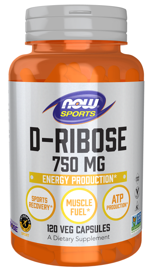 NOW Foods D-Ribose 750 mg 120 Veg Capsules