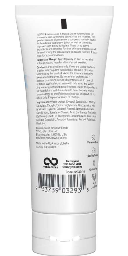 NOW Solutions Joint & Muscle Cream 4 fl oz - Image 2