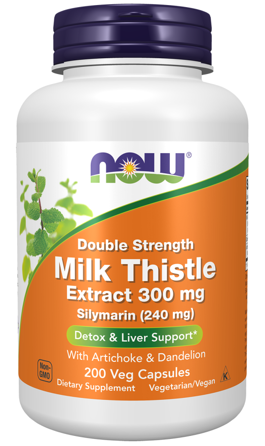 NOW Foods Silymarin Double Strength Milk Thistle Extract 300 mg - 200 Veg Capsules