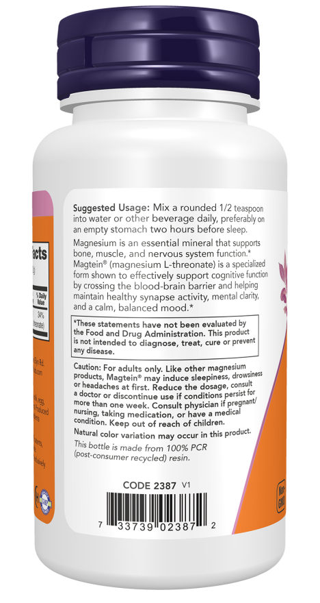NOW Foods Magtein Powder 3.2 oz. - Image 3