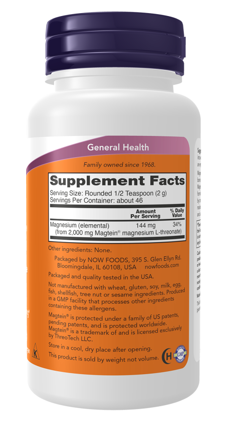 NOW Foods Magtein Powder 3.2 oz. - Image 2