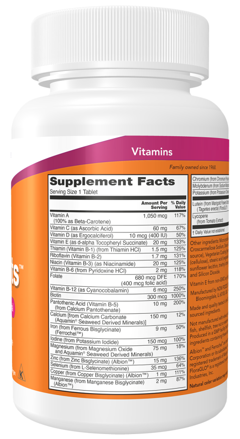 NOW Foods Daily Vits™ 100 or 250 Tablets - Image 2
