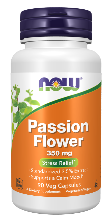 NOW Foods Passion Flower 350 mg 90 Veg Capsules