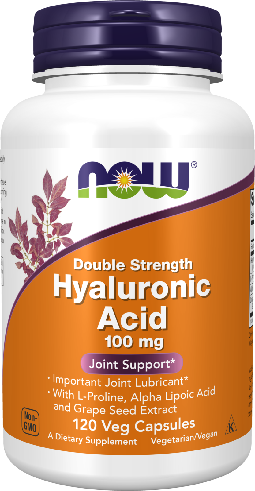 NOW Foods Hyaluronic Acid, Double Strength 100 mg Veg Capsules